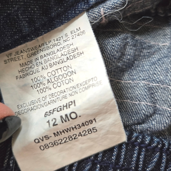 Vintage Y2K early 2000s short mini denim skirt with pink lace/bows - Picture 5 of 5